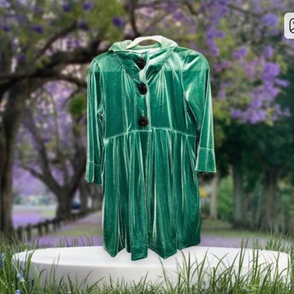 Stunning Rare Vintage Free People Emerald Green Jacket